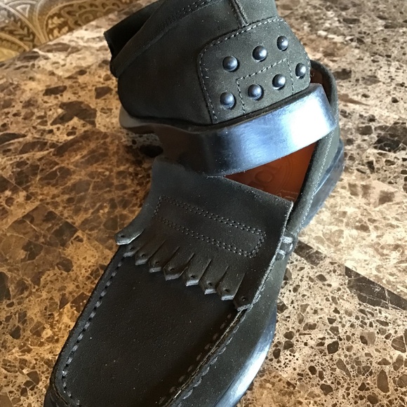 Tod's Loafers Suede Leather Driving Shoes Kiltie Fringe Moccasins - Picture 7 of 7